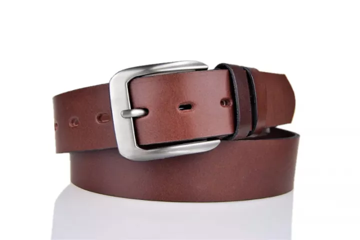Pasek męski skórzany brązowy