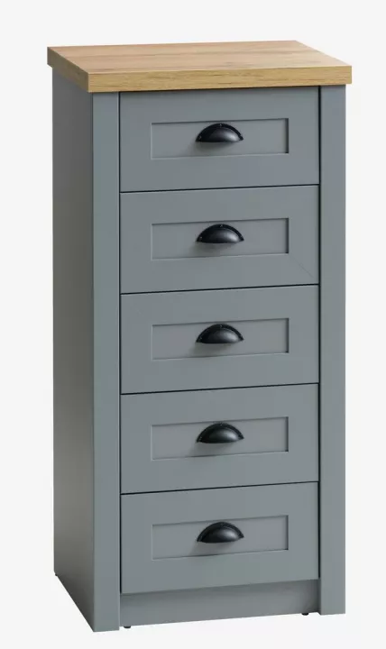 Komoda MARKSKEL 5 szuflad szary